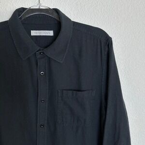 Outerknown Lightweight Flannel Shirt Mens M Black Organic Cotton Button Down